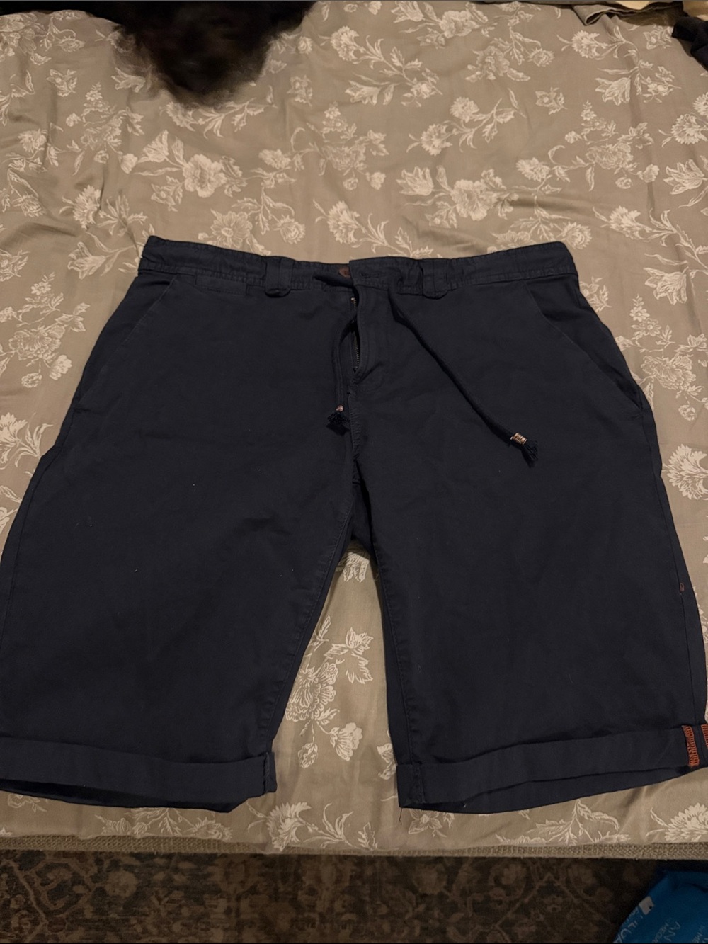 PiazzaItalia Navy Flat-Front Casual Shorts